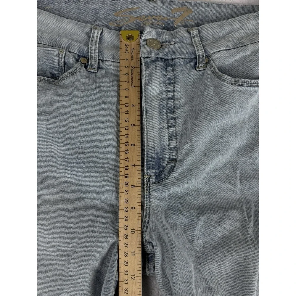 Seven 7‎ Jeans Womens Blue Tummyless High Rise Skinny Distressed Jeans Size 14